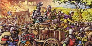 Bar-sur-Seinen kaupungin polttaminen vuonna 1359 (guassi paperille)