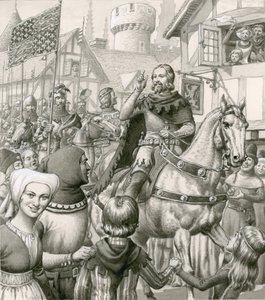 Edward III:n voitokas kotiinpaluu (guassi paperille)