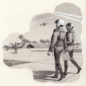 Iraquin ilmavoimien lentokonehangaarit (guassi paperille)