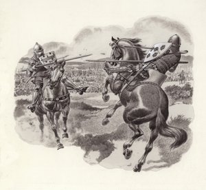 Ritarit Poitiersin taistelussa (guassi paperille)