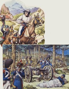 Napoleon ja Napoleonin keisarillinen kaarti (guassi paperille)