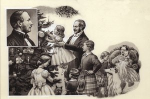Prinssi Albert ja kuninkaallinen joulukuusi (guassi paperille)