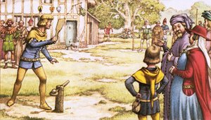 Trap-ball, jollaista Chaucerin pyhiinvaeltajat olisivat voineet seurata.