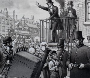 William Booth saarnaa ulkoilmassa