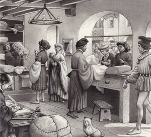 Kangaskauppiasliike renessanssin Italiassa (guassia paperille)