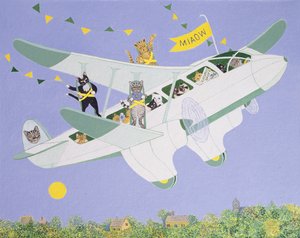 Cat Air Show (akryyli kankaalle) tekijältä Pat Scott