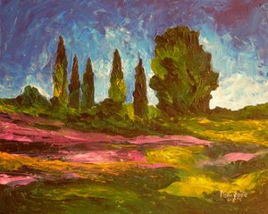 Laventelit kukkivat, 2009 (akryyli kankaalle) tekijältä Patricia Brintle
