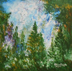 Talviiltapäivä, 2015 (akryyli kankaalle) tekijältä Patricia Brintle