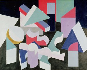 Sävellys, n. 1923-26 (öljy ja värikynä kankaalle)