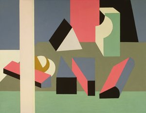 Asetelma nro 12, 1925-28 (öljy & kynä kankaalle) tekijältä Patrick Henry Bruce
