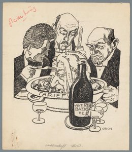 Colijn ja tariffilaki Vasikan pää (otsikko esineessä) tekijältä Patricq Kroon (signed by artist)