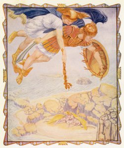 Perseus näkee gorgonit (värilitografia)