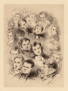Gavarni Lontoossa: Gavarni Gavarni: A Plate of Heads (litografia).