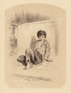 Gavarni Lontoossa: Gavarni Gavarni: The Street Beggar (litografia)