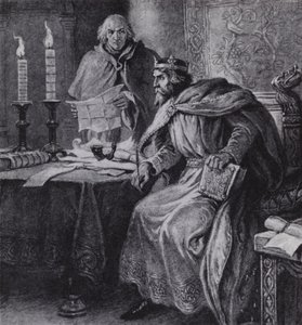 Alfred Suuri, Wessexin kuningas, ja hänen kynttiläkellonsa (litho)