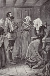 Kuvitus Charles Readen luostarille ja tulisijalle (litho) tekijältä Paul (after) Hardy