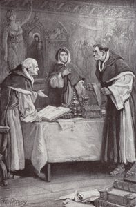 Kuvitus Charles Readen luostarille ja tulisijalle (litho) tekijältä Paul (after) Hardy