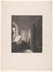 Rembrandtin etsaus studiossaan Rembrandt dance son studio