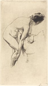 Alaston pitelee jalkaansa Alaston nainen pitelee jalkaansa, 1886.