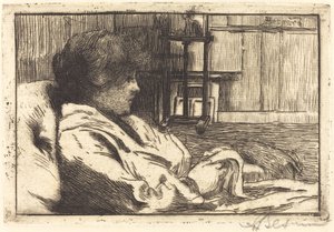 Nainen lukemassa Atelier La -luennolla dans l