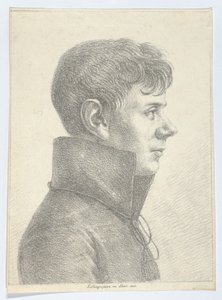 Nuoren miehen muotokuva profiilissa, 1808, 1808. tekijältä Paul Anton Skerl