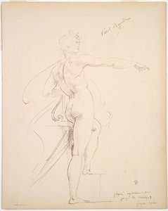 Tutkimus Apollosta Marsyas recto, Face in Profile verso, 1860-luvun loppu.