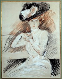 Rouva Helleu. Piirustus Paul Helleu (1859-1927), 1900-luku. Bayonne, Bonnat Museum tekijältä Paul Cesar Helleu