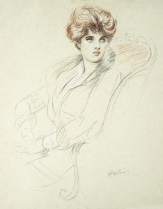 Naisen muotokuva, istuu, tekijältä Paul Cesar Helleu
