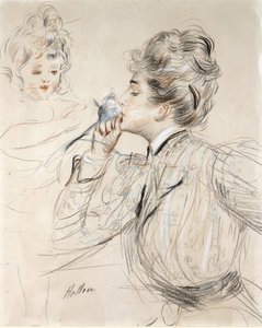 Hajuvesi (hiili, pastelli ja sangviini pahvilla tekijältä Paul Cesar Helleu