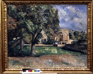 Puut puistossa. Jas de Bouffan. Paul Cezannen (1839-1906) maalaus tekijältä Paul Cézanne