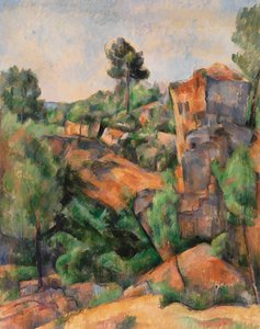 Bibemus Quarry, n. 1895 (öljy kankaalle) tekijältä Paul Cézanne
