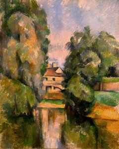 Maalaistalo joen rannalla tekijältä Paul Cézanne