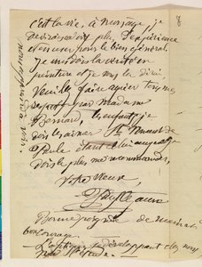 Käsinkirjoitettu kirje (kynä ja muste paperille) tekijältä Paul Cézanne