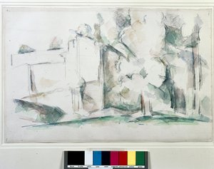 Talo puiden läpi. Paul Cezannen (1839-1906) maalaus tekijältä Paul Cézanne