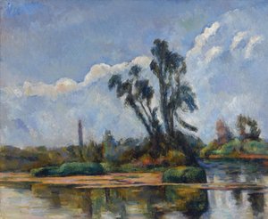 La Riviere par Cezanne, Paul (1839-1906). Öljy kankaalle, koko: 50x61, n. 1881, Yksityiskokoelma tekijältä Paul Cézanne