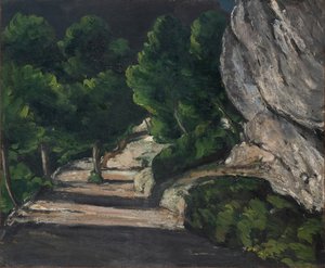Maisema, tie puiden kanssa Rocky Mountainsissa, n. 1870-1871 (öljy kankaalle) tekijältä Paul Cézanne