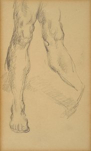 Jalkojen opiskelu. Paul Cezannen (1839-1906) piirros. Lyijy paperille. Mitat: 19,4 x 11,8 cm. Musee Granet, Aix En Provence. tekijältä Paul Cézanne