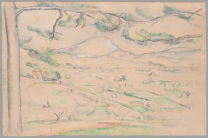 Montagne Saint-Victoire (Kaaren laakso) tekijältä Paul Cézanne