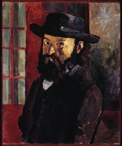 Muotokuva Cezannesta huopahattu päässä (öljy kankaalle) tekijältä Paul Cezanne