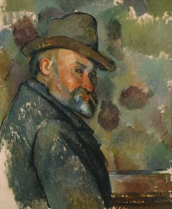 Omakuva pehmeä hattu päässä tekijältä Paul Cézanne