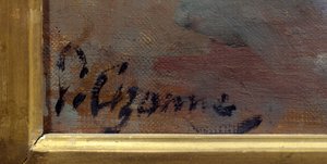 Taidemaalari Paul Cezannen (1839-1906) signeeraus maalauksesta "Bouquet au petit delft" tekijältä Paul Cézanne