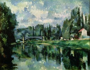 The Banks of the Marne at Creteil, n. 1888 (öljy kankaalle) tekijältä Paul Cézanne