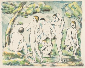 Kylpijät (pieni laatta) tekijältä Paul Cézanne