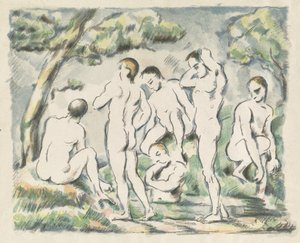 Kylpijät (pieni laatta) tekijältä Paul Cézanne