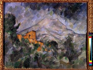 Paul Cezannen (1839-1906) Pyhän vuoren voitto ja musta linna maalaus 1904-1906 Tokio, Bridgestone-museo tekijältä Paul Cézanne