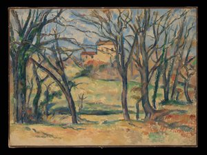 Puita ja taloja Jas de Bouffanin lähellä tekijältä Paul Cézanne