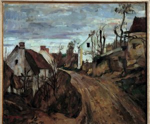 Kylätie Auvers-sur-Oiseen (Auvers sur Oise) Paul Cezannen (1839-1906) maalaus 1872 su. 0,46 x 0,55 m Pariisi, Orsay-museo tekijältä Paul Cézanne