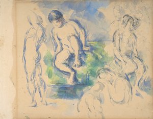 Uimarit recto, asetelma verso, n. 1890 recto - 1900 verso. tekijältä Paul Cézanne