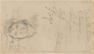 Cézanne - FWN 3005-52b, Louis Le Nainin jälkeen, Nainen hattu päässä, 1884-87. tekijältä Paul Cézanne