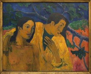 Lento (Tahitian idylli). Paul Gauguinin (1848-1903) maalaus Öljy kankaalle tekijältä Paul Cézanne